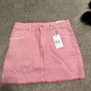 Pink mini skirt